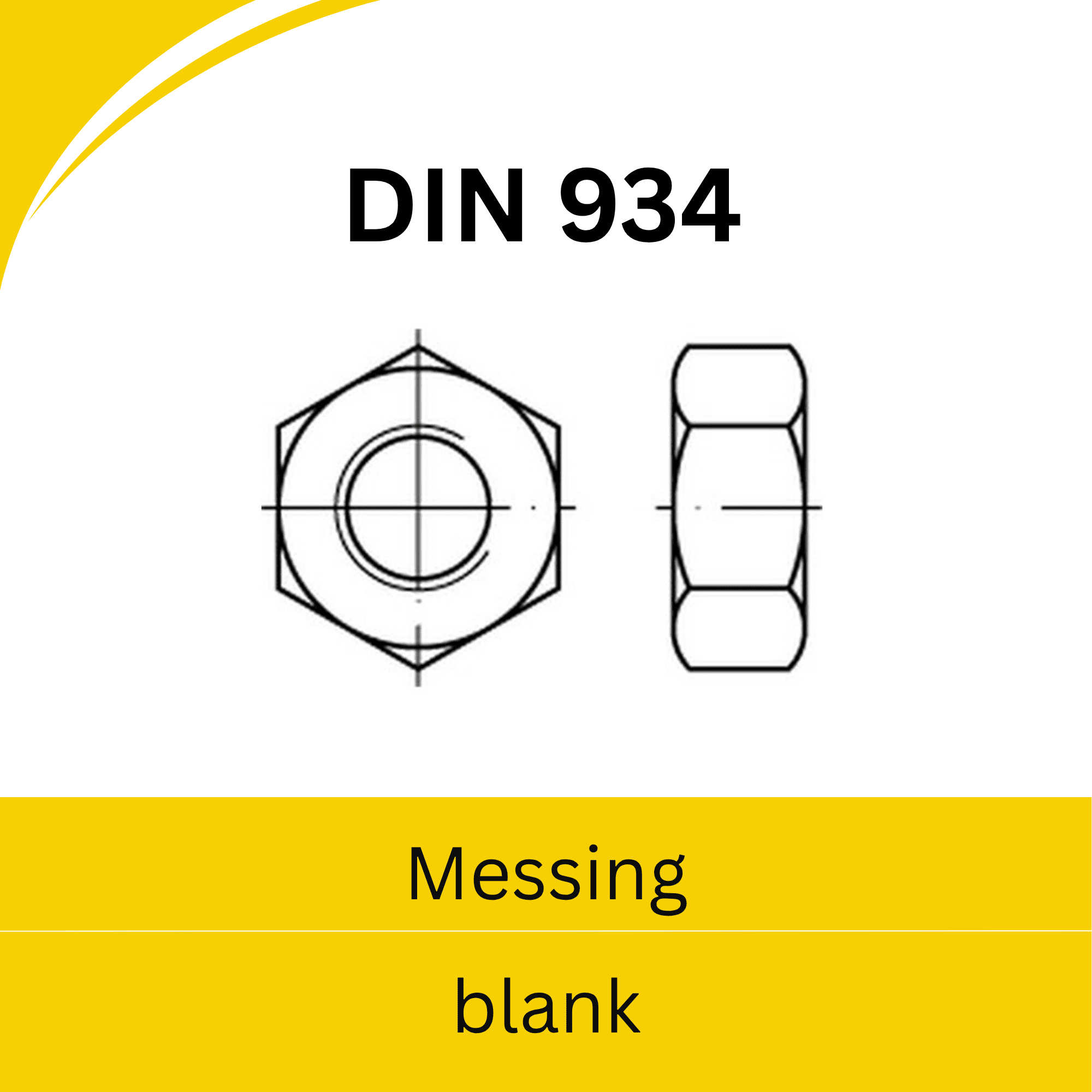 Bild für Kategorie DIN 934 ➤ Sechskantmuttern (Messing blank)